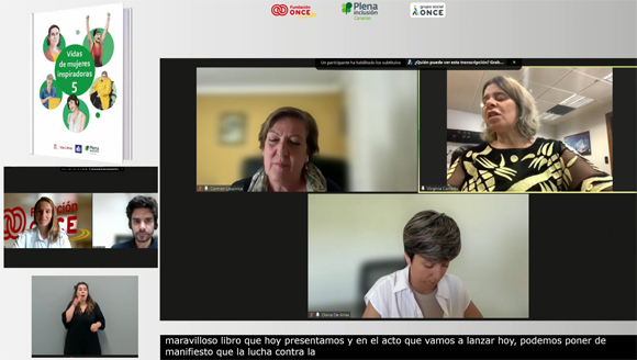 Momento de la presentación virtual