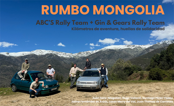 Cartel promocional del rally solidario 'Rumbo Mongolia'