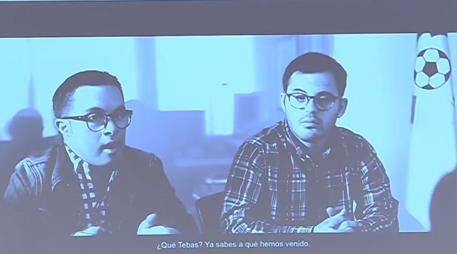 Fotograma de los dos jóvenes del Nàstic en su mensaje a Javier Tebas (2017) | Foto de LaLiga